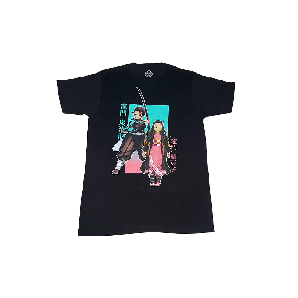 Playera "Demon Slayer - Tanjiro - Nezuko" Estampado Pecho